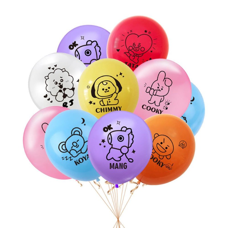 Supply Event - 2026年KPOP BT21テーマの漫画アイドル誕生日パーティー会場装飾（風船とアイドル関連グッズ付き）