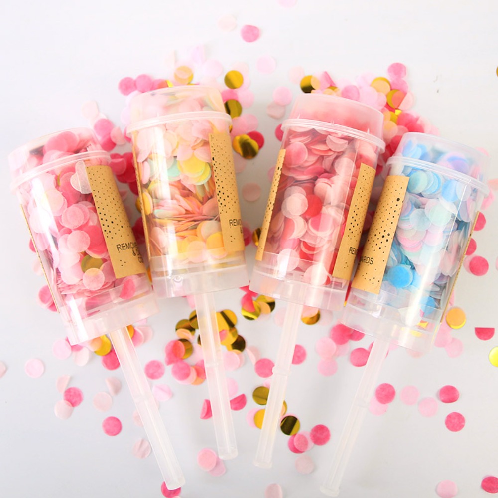 Confetti Cannon Tube - 誕生日や結婚式のギフト用の丸い紙吹雪