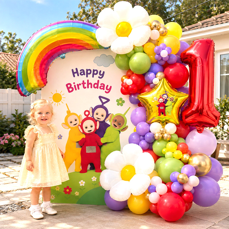 Balloon Arch Kit - テレタビーズ バルーンアーチキット ブーケ グロボス 漫画柄 ホイルラテックスバルーンガーランド