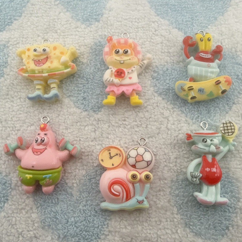 Event Party - 10個入り漫画風樹脂ペンダント、DIYジュエリー製作イヤリング、キーホルダーアクセサリー