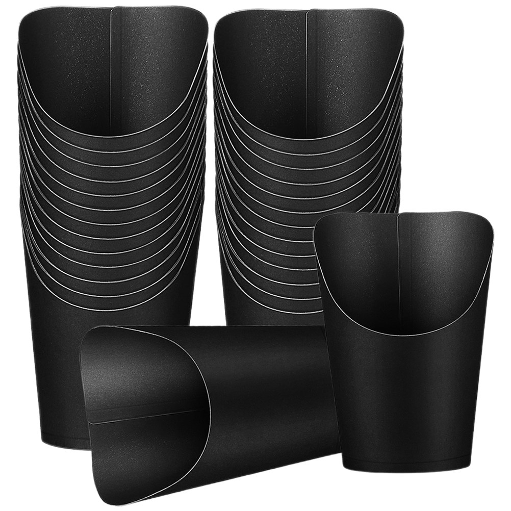 Plastic Cup 50Pcs - 50個入りクラフト紙製フライドポテトカップ、トールタイプの使い捨てスナック容器、フライドポテト、キャンディー、ポップコーン、ワッフル、チキンナゲット、パーティー用