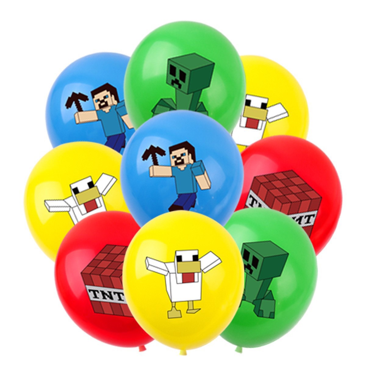Supply Event - 50/100個入り マインクラフト ピクセルバルーン アニメゲームテーマ 誕生日パーティー用 マルチバルーン