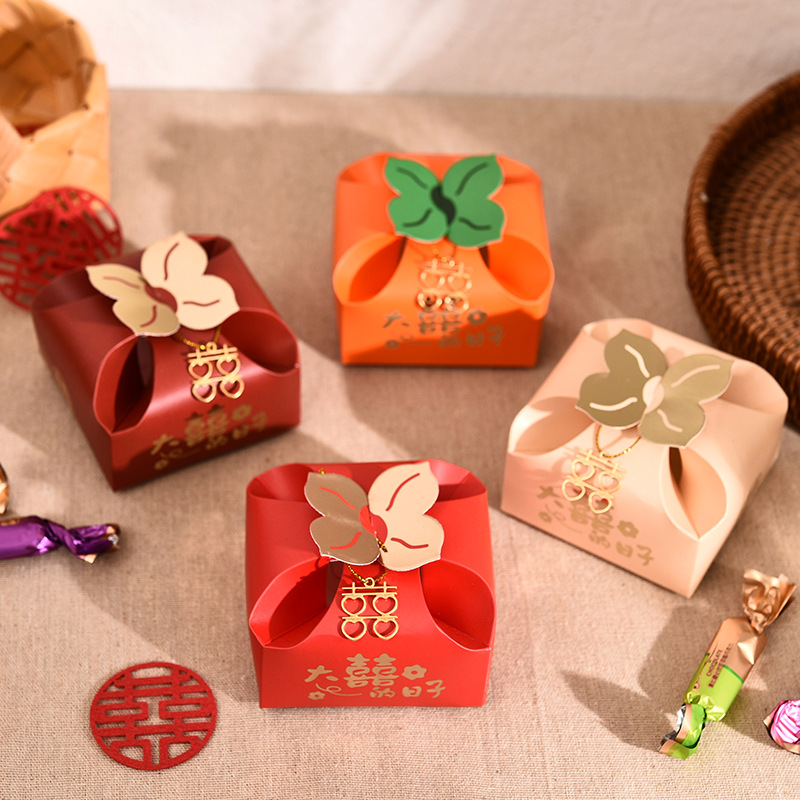 Event Party Box - 50 個オレンジポータブルギフトボックスパーティー結婚式の記念品キャンディボックスベビーシャワーギフトバッグ DIY クリエイティブキャンディボックスロマンチックな結婚