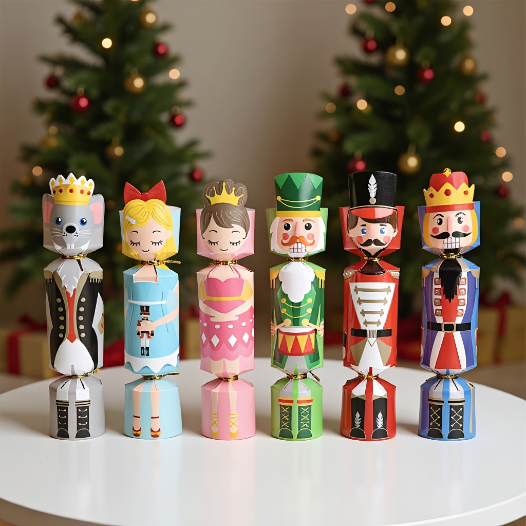 Event Party Box - 24 個クリスマスクラッカー兵士くるみ割り人形プリンセスクリスマスキャンディボックスパーティー用品クリスマスデコレーションギフト包装ボックス