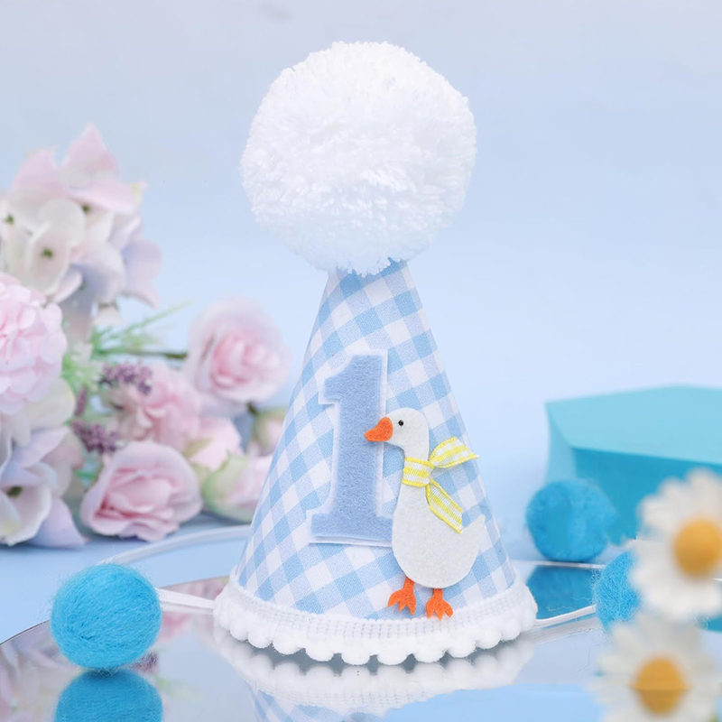 Party Hat Cone - 新しいガチョウの誕生日帽子、子供と大人のためのミニヘッドギア、ナンバークラウンコーンキャップ、赤ちゃんの男の子と女の子の誕生日パーティーの装飾帽子