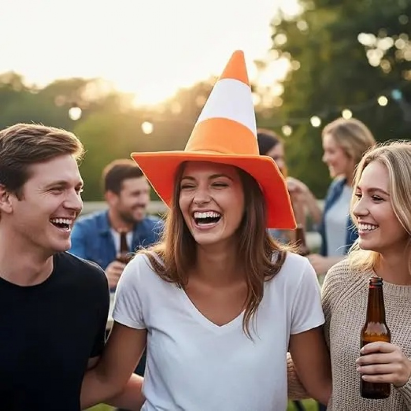 折りたたみ式トラフィックコーン型帽子　楽しいステージパフォー - Party Hat Cone のレビューと価格