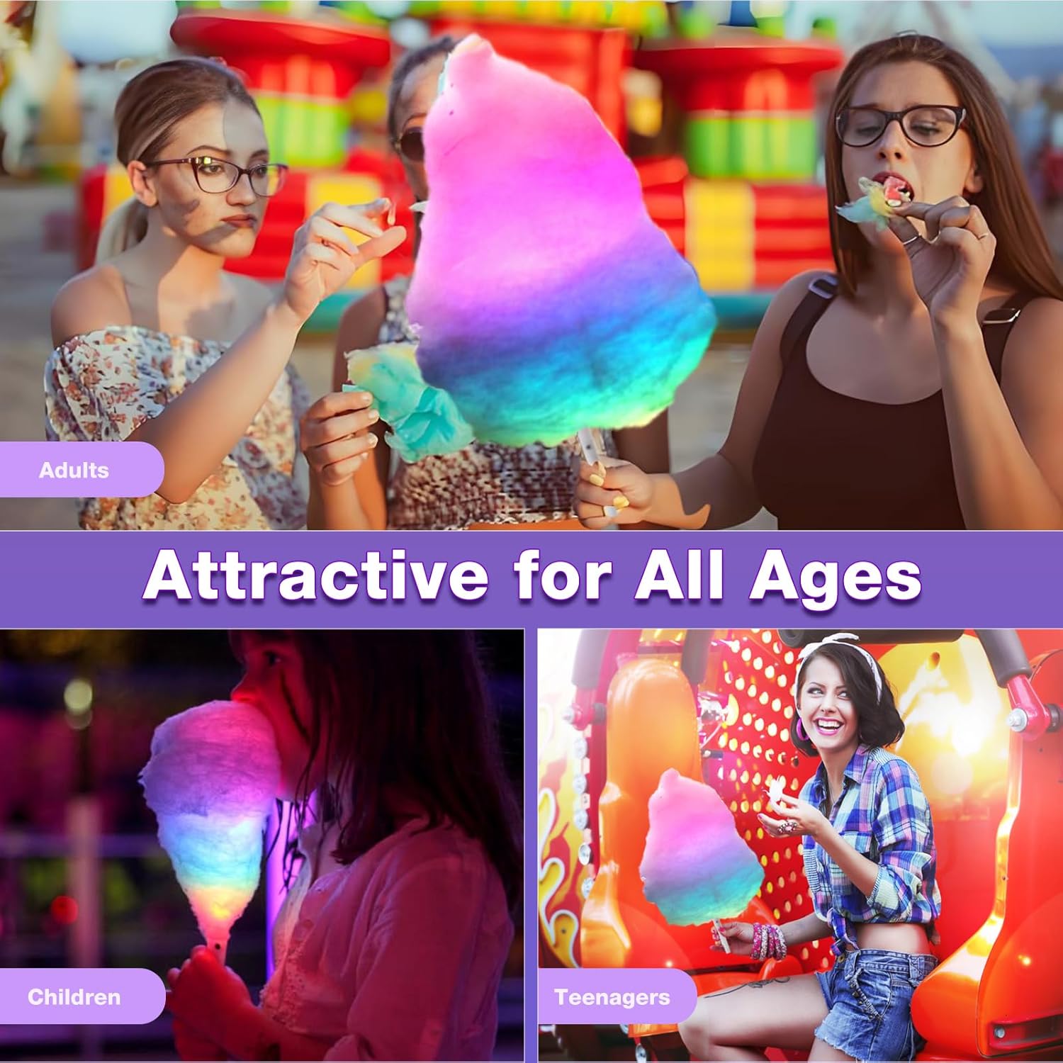 20個入り カラフルな点滅LEDコットンキャンディーコーン  - Cotton Candy Cone のレビューと価格