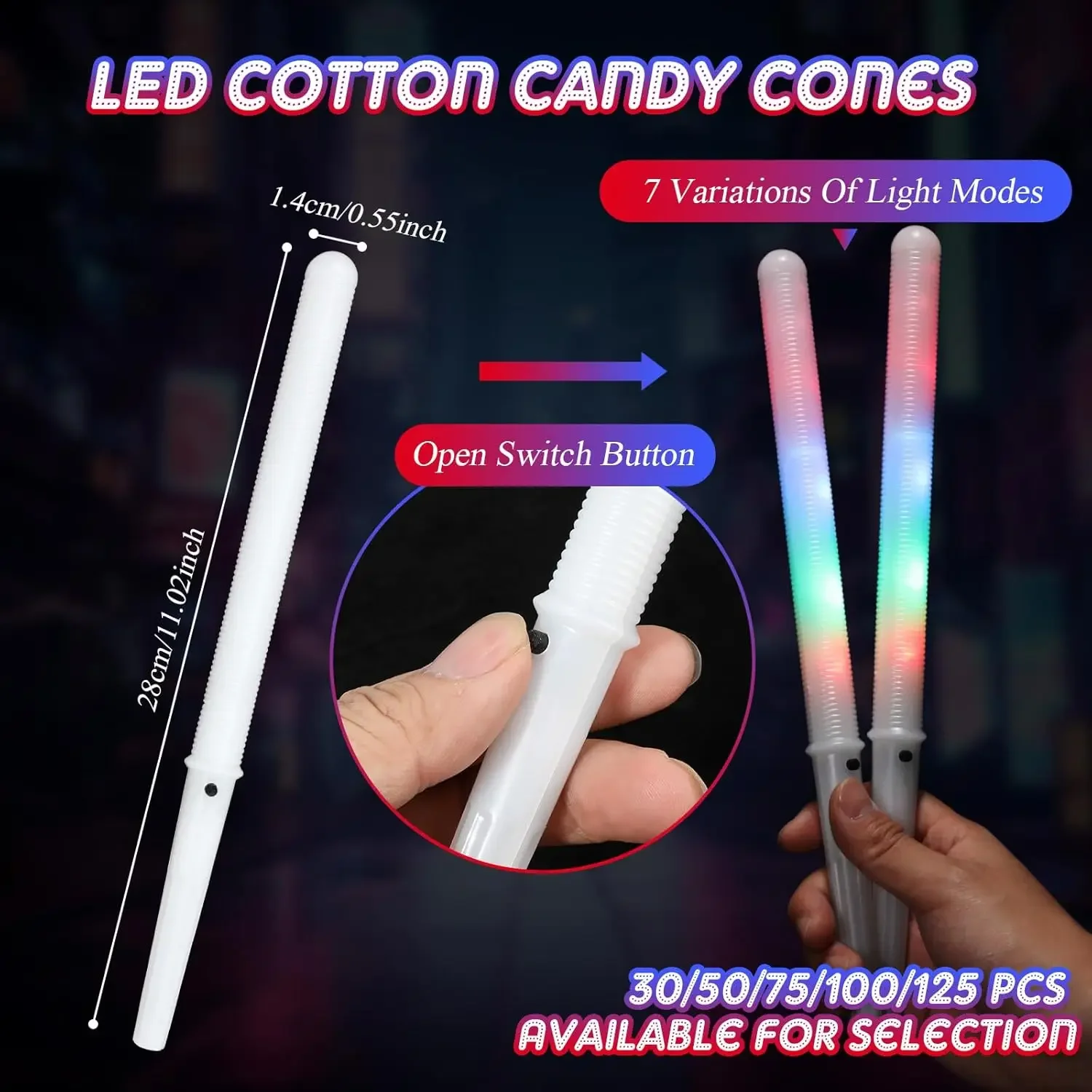 10/30個入り LEDコットンキャンディコーン マルチモー - Cotton Candy Cone のレビューと価格