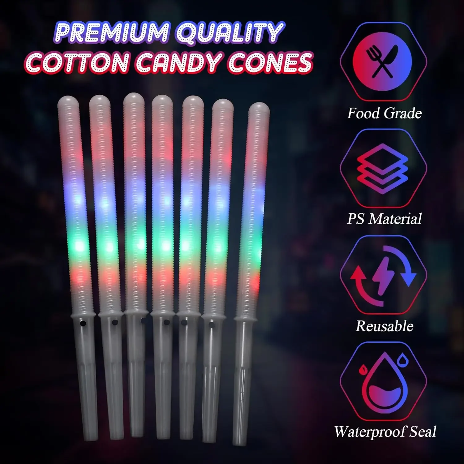 10/30個入り LEDコットンキャンディコーン マルチモー - Cotton Candy Cone のレビューと価格