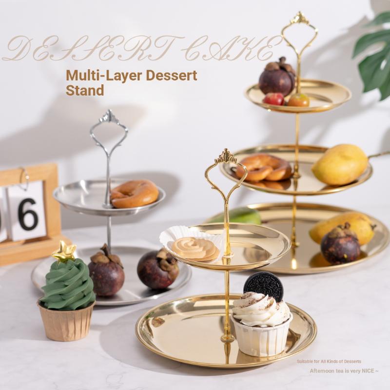 ゴールドシルバー2/3段ケーキスタンド、パーティーデザートタ - Cupcake Stand Tier のレビューと価格