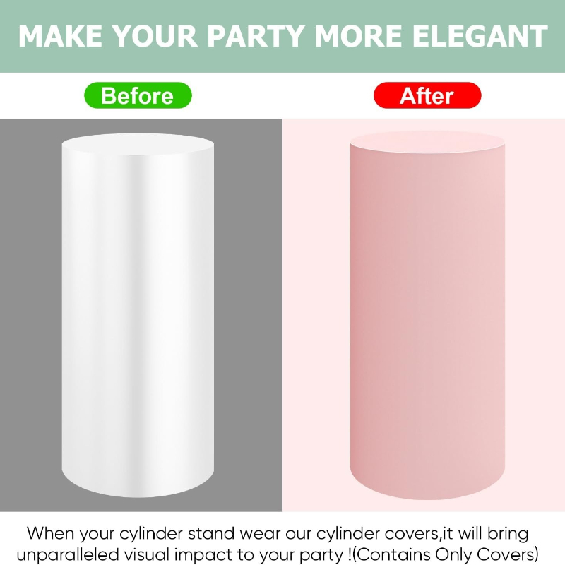 白いウェディングパーティー用円柱スタンドカバー、スパンデック - Dessert Table Backdrop のレビューと価格