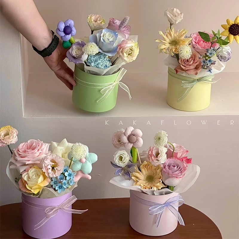小さな花の梱包箱ハグバケツフラワーアレンジメントバケツ Di - Event Party Box のレビューと価格