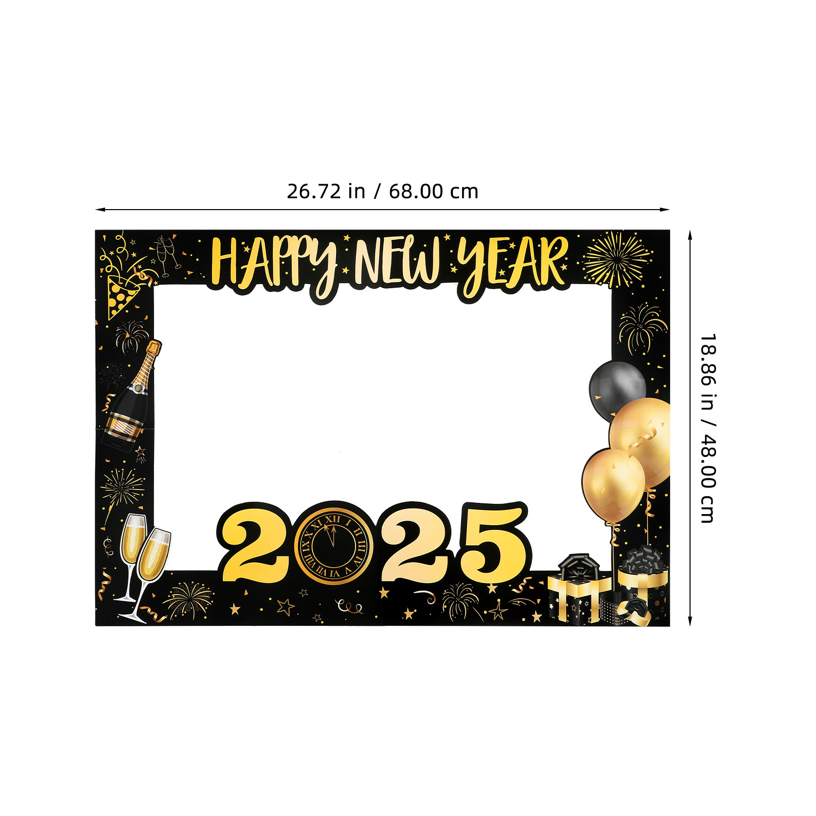 クリエイティブなブラックゴールド2025フォトブースフレーム - Photo Booth Frame のレビューと価格