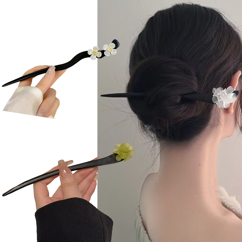 ヴィンテージ中国風の木製花ヘアスティックパールヘアピンジュエ - Event Suppliers のレビューと価格