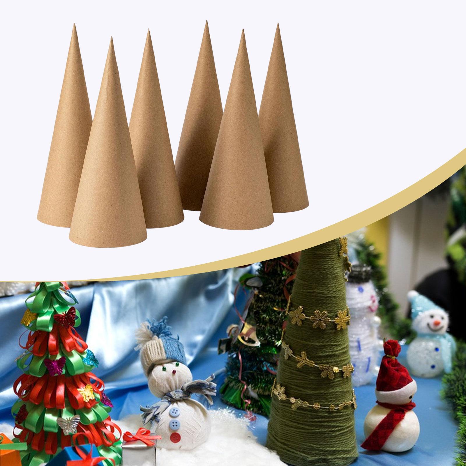 6個のクラフト紙製マシェコーン、クリスマスツリーの飾り、DI - Party Hat Cone のレビューと価格