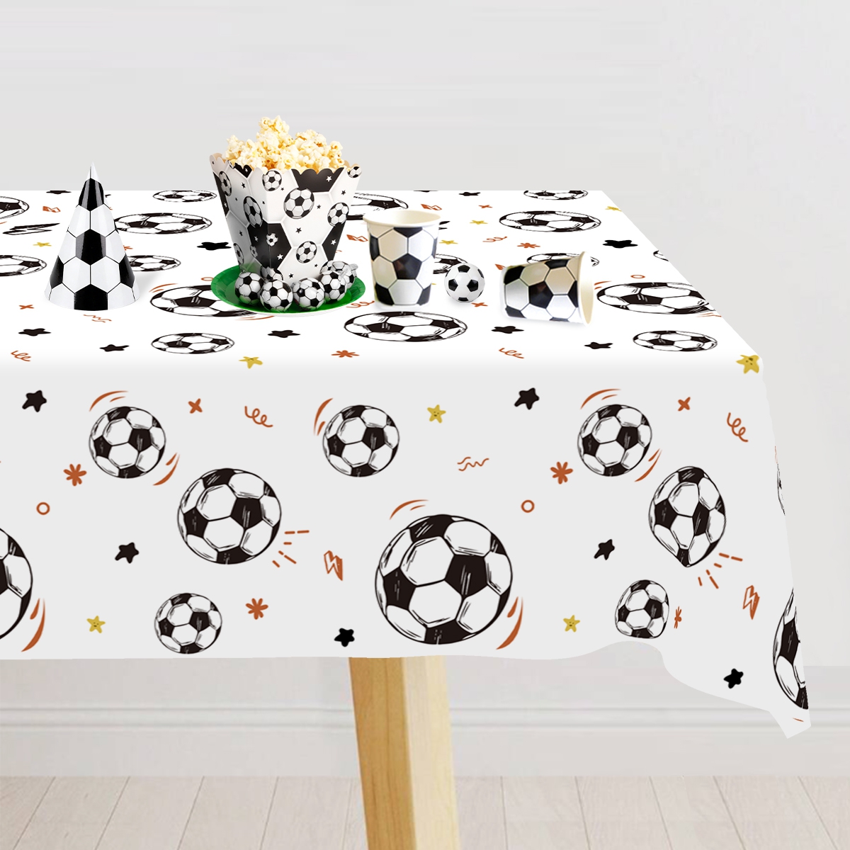 183x137cm サッカーテーマ使い捨てテーブルクロス白背 - Table Cloth Disposable のレビューと価格