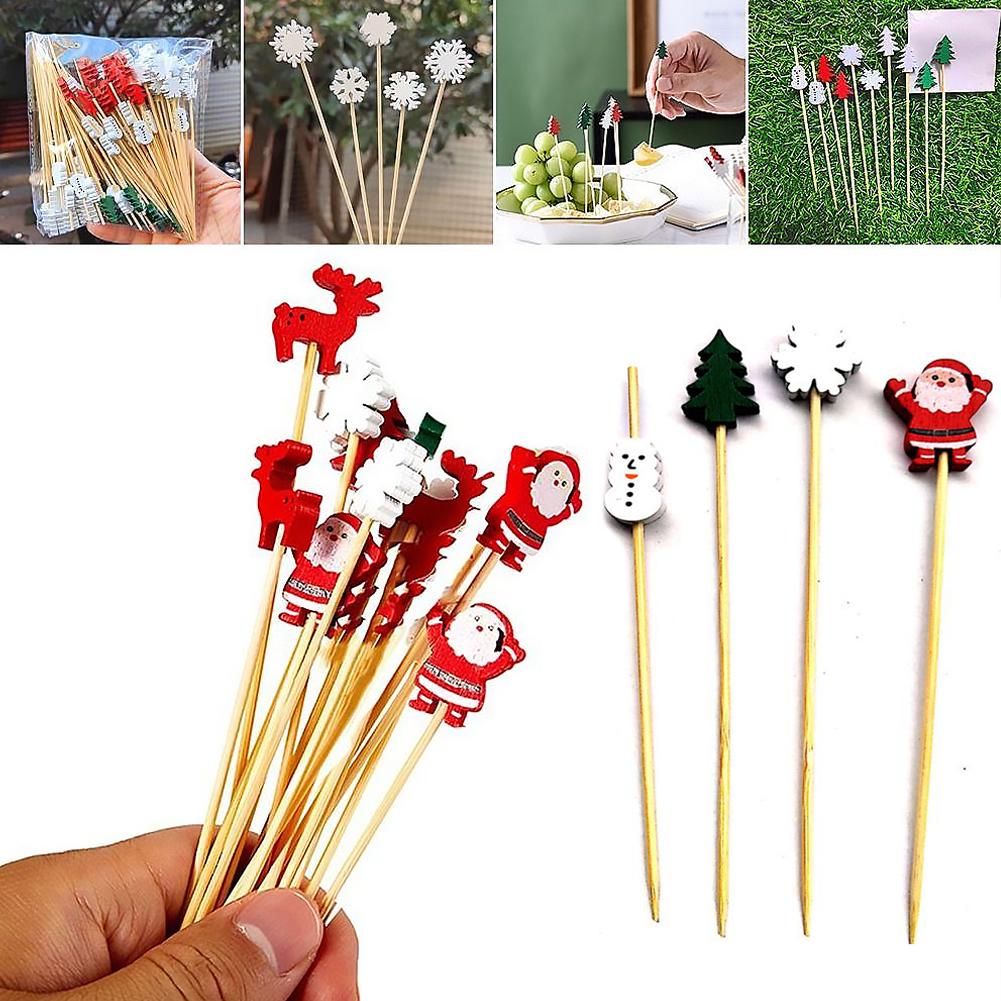 50 個クリスマスカクテルピック使い捨て竹串スノーフレークツ - Centerpiece Stick のレビューと価格