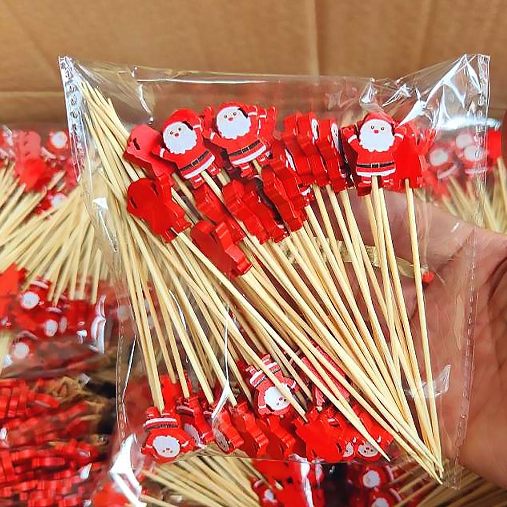 50 個クリスマスカクテルピック使い捨て竹串スノーフレークツ - Centerpiece Stick のレビューと価格