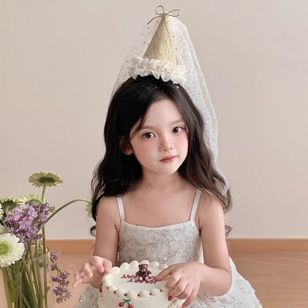 かわいいアクリル製バースデーパーティーハット、合金メッシュプ - Party Hat Cone のレビューと価格