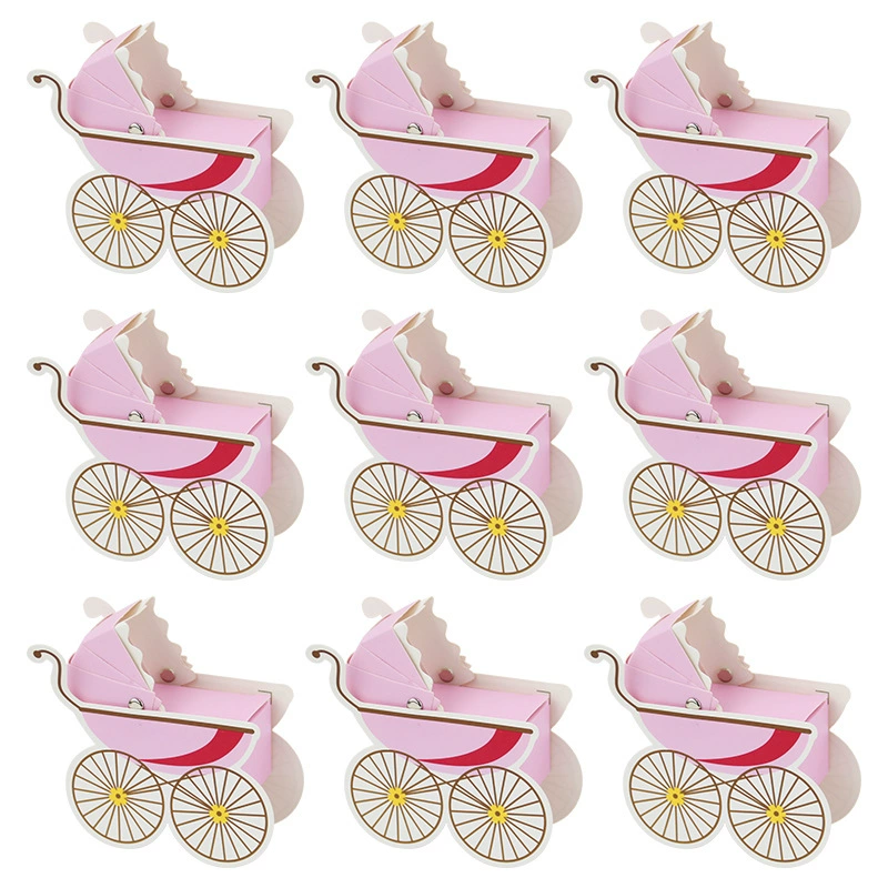 乳母車の形をした紙箱、クッキーとキャンディー、性別を明らかに - Event Party Box のレビューと価格